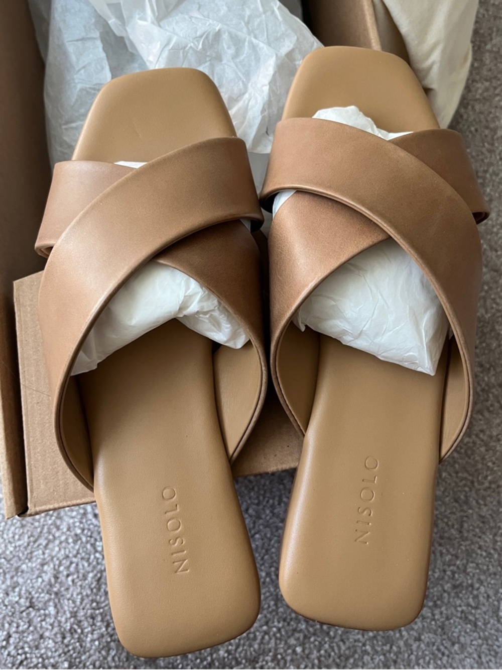 Nisolo Leather Catalina Slide Sandals size 7